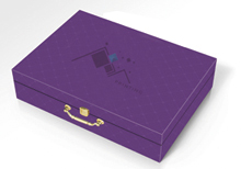 銀卡手提式化妝品包裝盒,UV